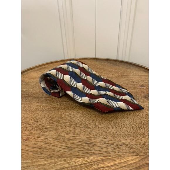 Oscar de‎ la Renta Men's Geometric Silk Necktie Multicolor - Picture 1 of 5